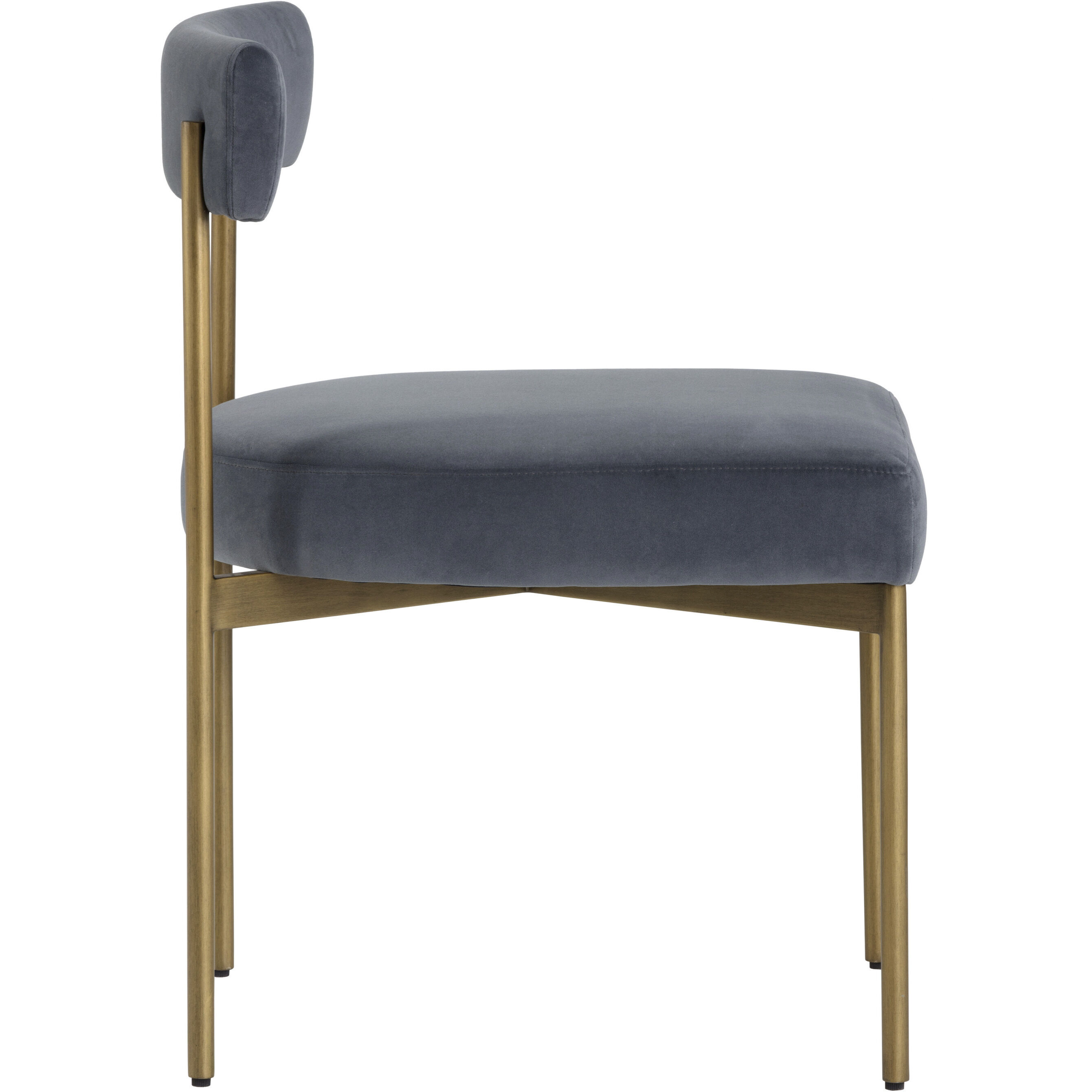 Seneca Antique Brass / Velvet Slate Dining Chair, Set Of 2